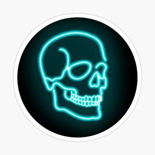 Neon blue skulls wallpaper
