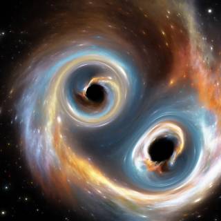 Black holes colliding wallpaper