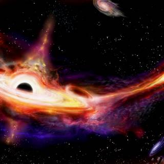Black holes colliding wallpaper