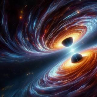 Black holes colliding wallpaper