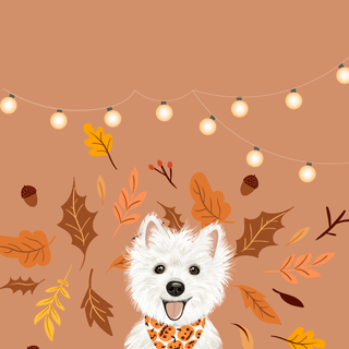 Cozy autumn dogs wallpaper
