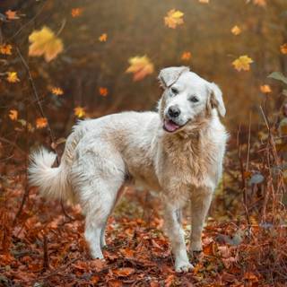 Cozy autumn dogs wallpaper