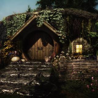 Hobbit Hole desktop wallpaper