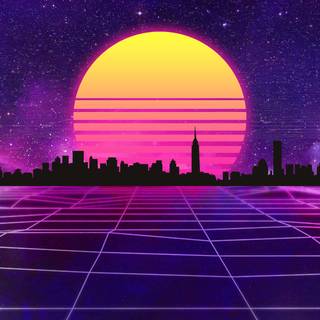 Sun retro 80s wallpaper
