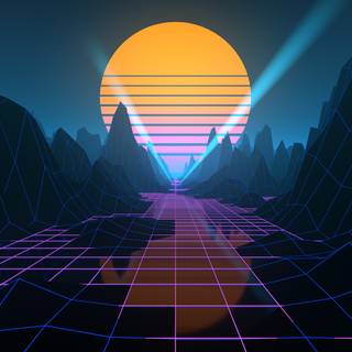 Sun retro 80s wallpaper