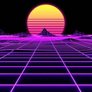 Sun retro 80s wallpaper