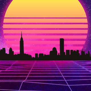 Sun retro 80s wallpaper