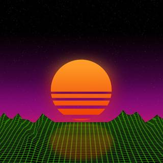 Sun retro 80s wallpaper