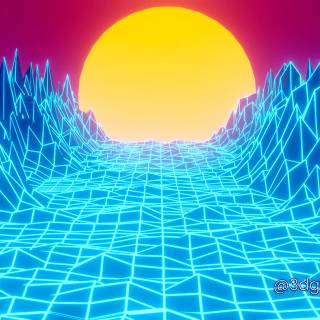 Sun retro 80s wallpaper