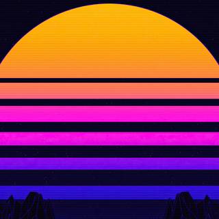 Sun retro 80s wallpaper