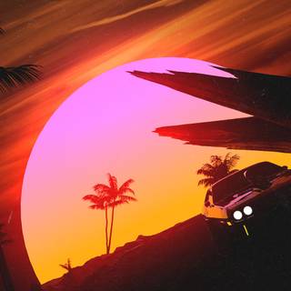 Sun retro 80s wallpaper