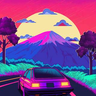 Sun retro 80s wallpaper