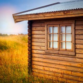 Wood house wallpaper