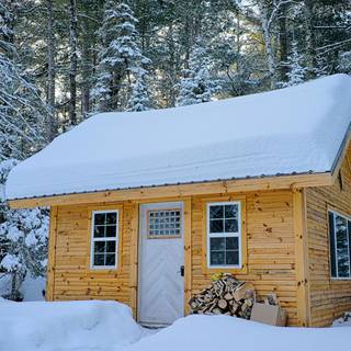 Wood house wallpaper