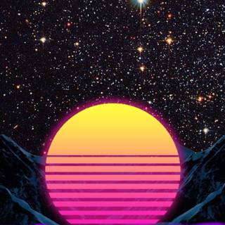 Sun retro 80s wallpaper