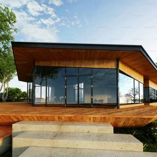 Wood house wallpaper