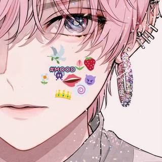 Anime boy pink wallpaper