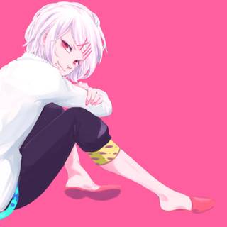 Anime boy pink wallpaper