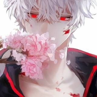 Anime boy pink wallpaper
