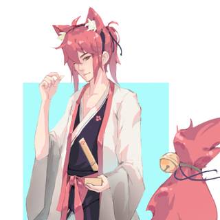 Anime boy pink wallpaper