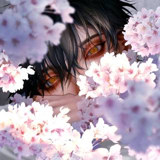 Anime boy pink wallpaper