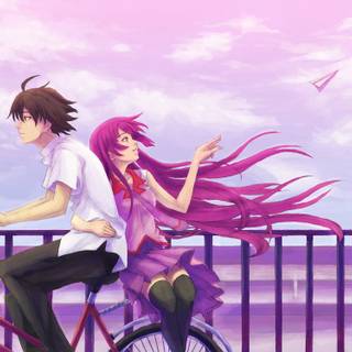 Anime boy pink wallpaper