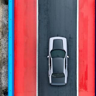 Car top view wallpaper