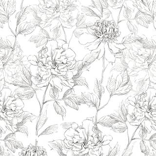 Black and white flower wallpaper