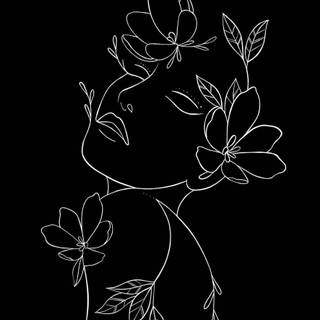 Black and white flower wallpaper