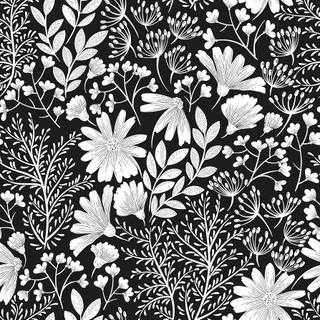 Black and white flower wallpaper