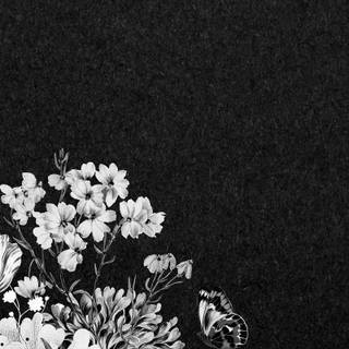 Black and white flower wallpaper