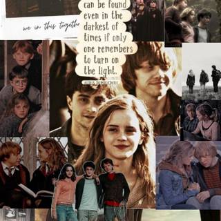 Harry, Hermione and Ron wallpaper