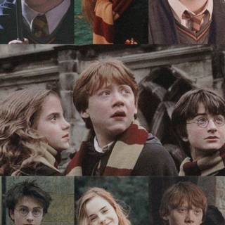 Harry, Hermione and Ron wallpaper