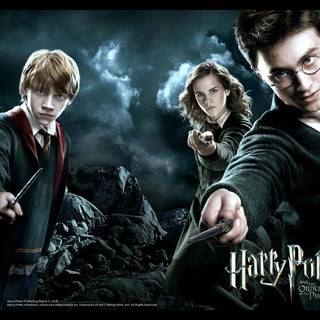 Harry, Hermione and Ron wallpaper