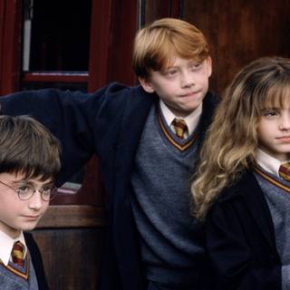 Harry, Hermione and Ron wallpaper