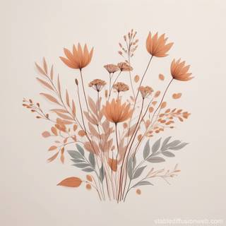 Autumn flowers minimal wallpaper