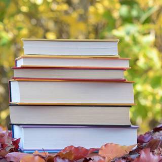 Books autumn trees wallpaper