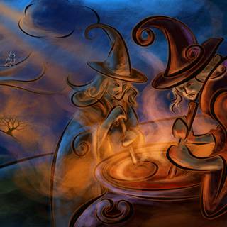 Halloween witchy desktop wallpaper