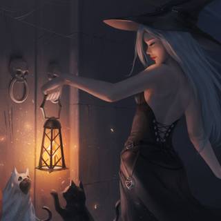 Witchy Halloween 4k wallpaper