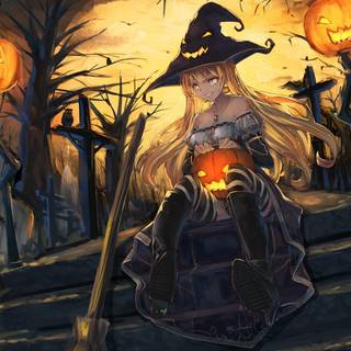 Halloween anime portrait wallpaper