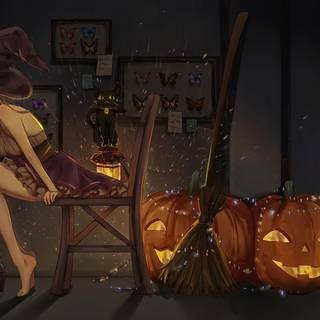 Witchy Halloween 4k wallpaper
