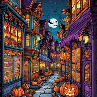 Halloween town iPhone wallpaper