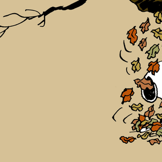 Cartoon autumn desktop wallpaper
