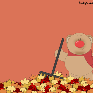Cartoon autumn desktop wallpaper