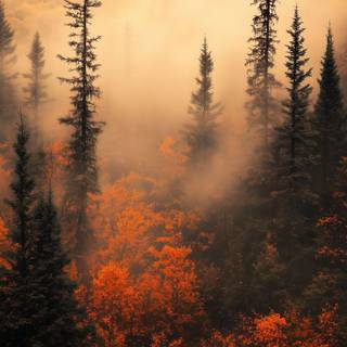 iPad foggy autumn wallpaper