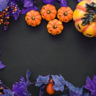 Halloween pumpkin flowers wallpaper