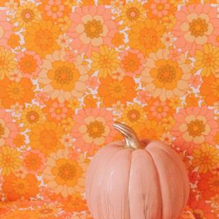 Halloween pumpkin flowers wallpaper