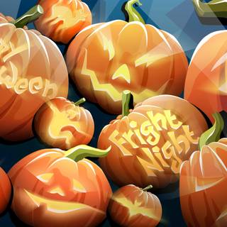 Halloween pumpkin flowers wallpaper