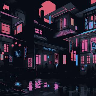 Pixel neon wallpaper