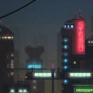 Pixel neon wallpaper